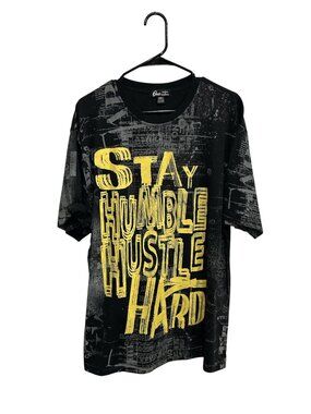 One Color Nation 3XL Mens Black Yellow Graphic Crewneck T-Shirt Retro Hip Hop